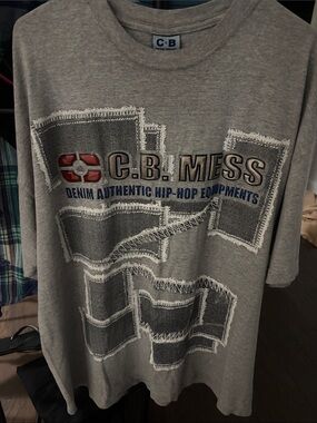 Men's Grey Graphic Tee - Denim Authentic Hip-Hop